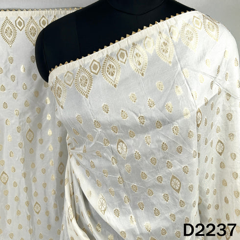 Dyeable Zari work Dola Silk Dupatta-D2237