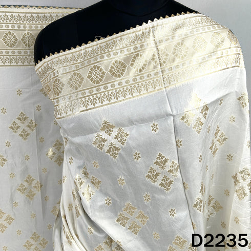 Dyeable Zari work Dola Silk Dupatta-D2235