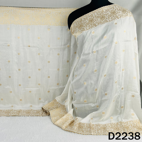 Dyeable Zari work Dola Silk Dupatta-D2238