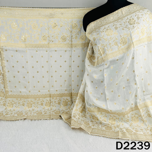Dyeable Zari work Dola Silk Dupatta-D2239