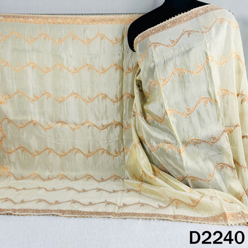 Dyeable Zari work Tissue Silk Dupatta-D2240