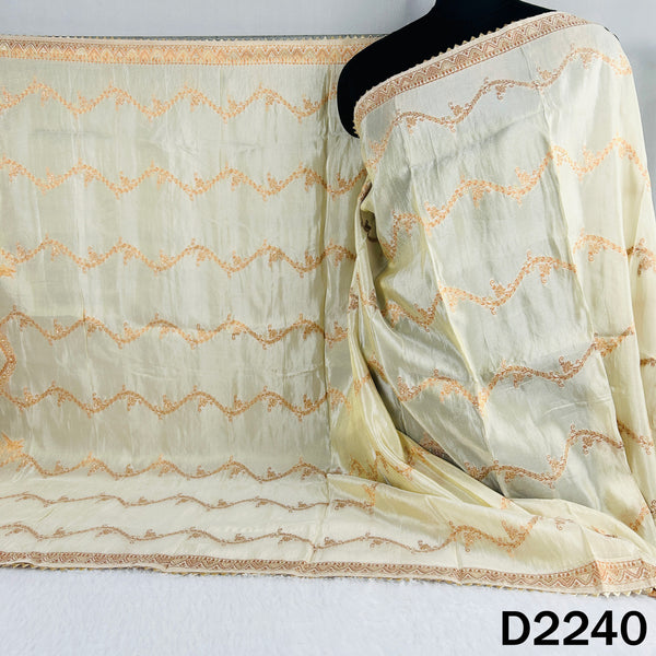 Dyeable Zari work Tissue Silk Dupatta-D2240