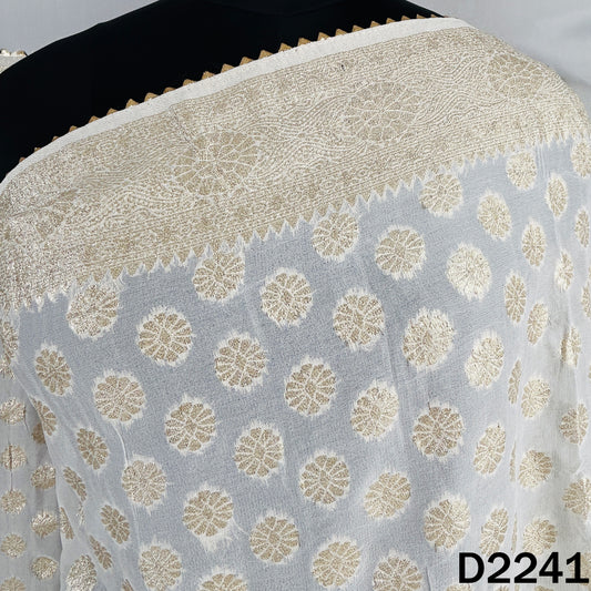 Dyeable Zari Work Georgette Dupatta-D2241