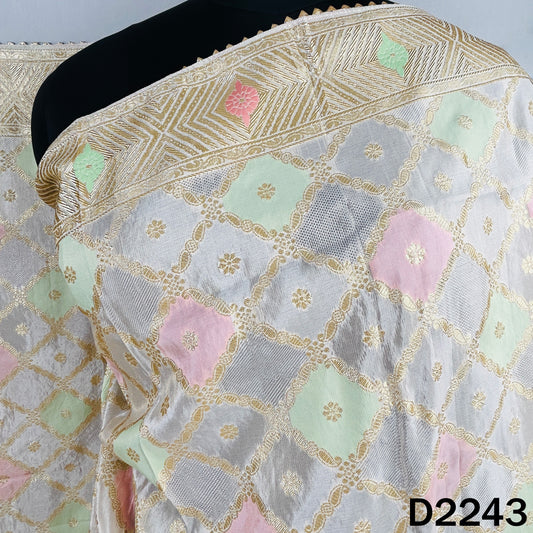 Dyeable Zari Work Tissue Silk Dupatta-D2243