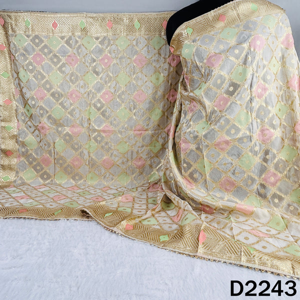 Dyeable Zari Work Tissue Silk Dupatta-D2243