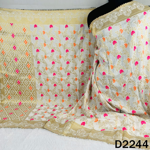 Dyeable Zari Work Banarasi Silk Dupatta-D2244