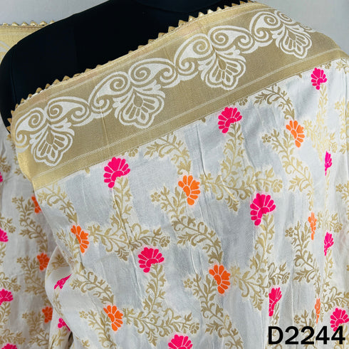 Dyeable Zari Work Banarasi Silk Dupatta-D2244