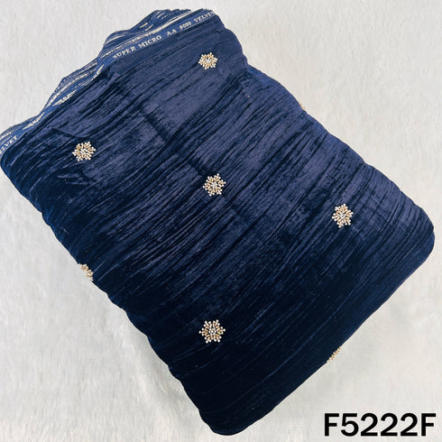 Cut Dana Zari Work Crush Velvet Fabric - F5222