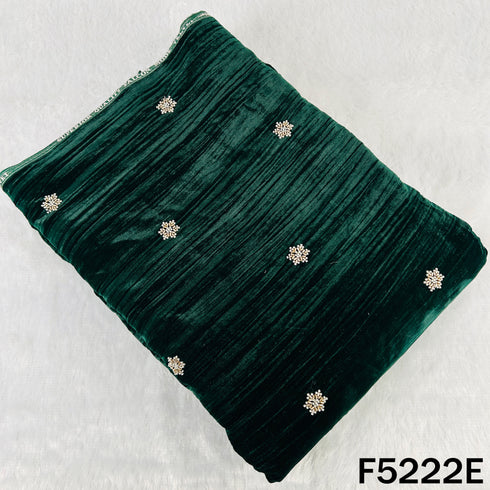 Cut Dana Zari Work Crush Velvet Fabric - F5222