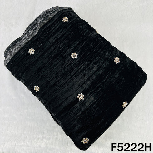 Cut Dana Zari Work Crush Velvet Fabric - F5222