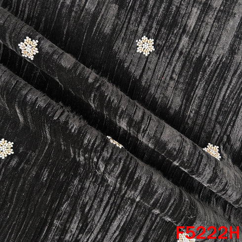 Cut Dana Zari Work Crush Velvet Fabric - F5222