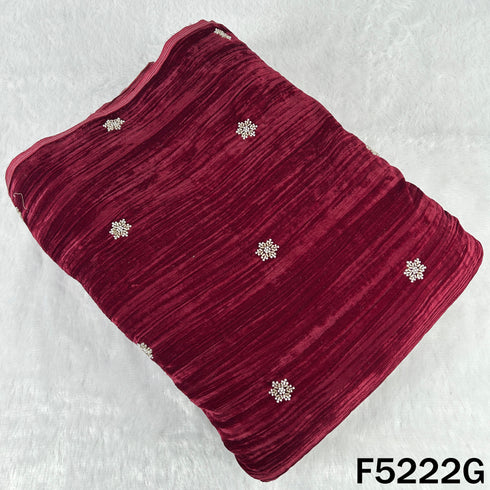 Cut Dana Zari Work Crush Velvet Fabric - F5222