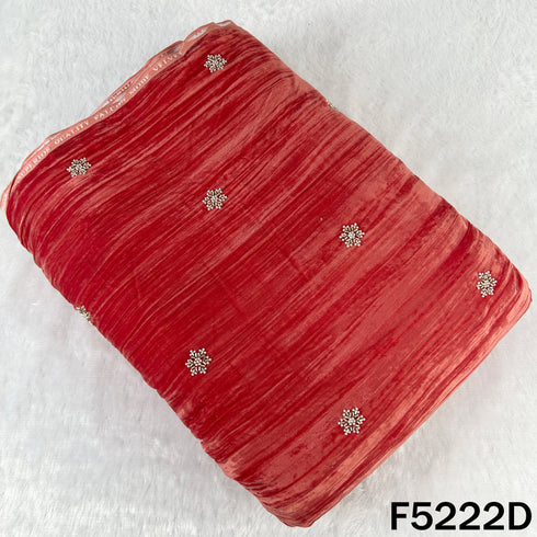 Cut Dana Zari Work Crush Velvet Fabric - F5222