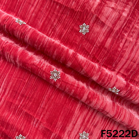 Cut Dana Zari Work Crush Velvet Fabric - F5222
