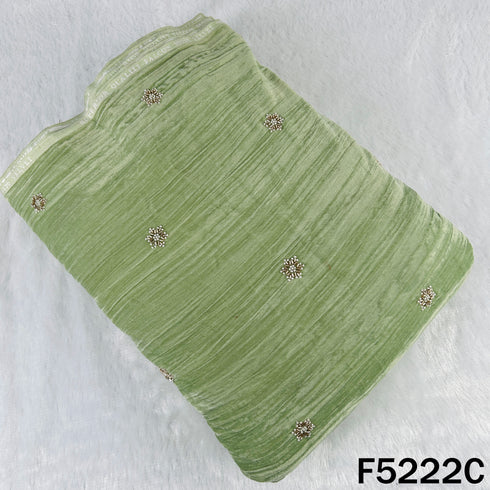 Cut Dana Zari Work Crush Velvet Fabric - F5222