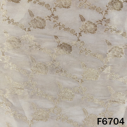 Dyeable Zari Shimmer Tissue Fabric - F6704