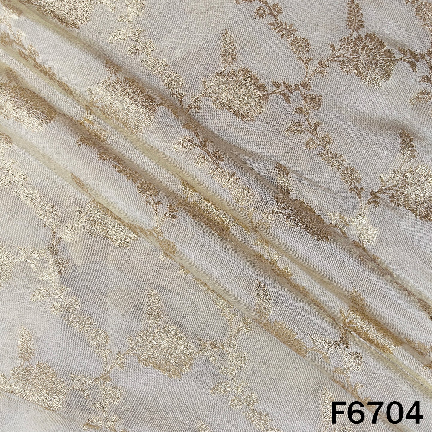 Dyeable Zari Shimmer Tissue Fabric - F6704
