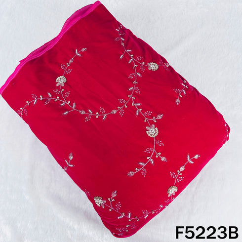 Cut Dana Zari Sequins Embroidered Velvet Fabric - F5223