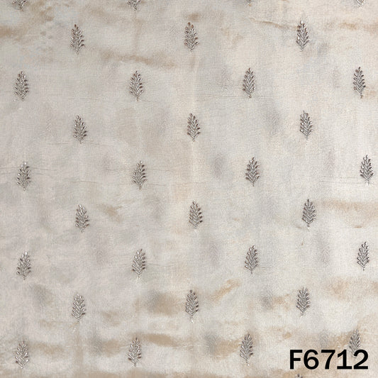 Dyeable Cut Dana Zari Embroidered Shimmer Tissue Fabric - F6712