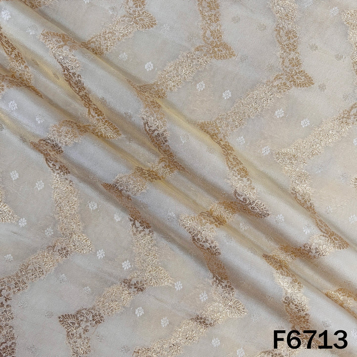 Dyeable Zari Shimmer Tissue Fabric - F6713