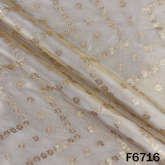 Dyeable Zari Shimmer Tissue Fabric - F6716