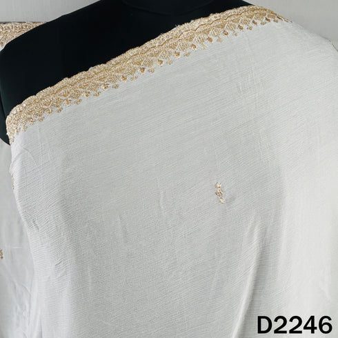 Dyeable Zari Sequins Work Chinnon Chiffon Dupatta - D2246