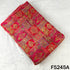 Zari Work Positional Print Jacqard Dola Silk Fabric - F5245