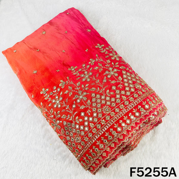 Cut Dana Zari Sequins Faux Mirror Work Shimmer Tissue Fabric - F5255