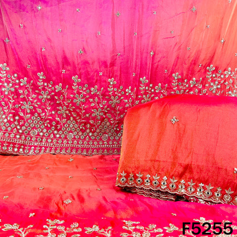 Cut Dana Zari Sequins Faux Mirror Work Shimmer Tissue Fabric - F5255