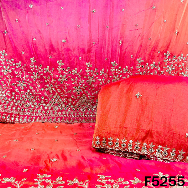 Cut Dana Zari Sequins Faux Mirror Work Shimmer Tissue Fabric - F5255