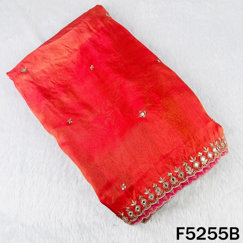 Cut Dana Zari Sequins Faux Mirror Work Shimmer Tissue Fabric - F5255