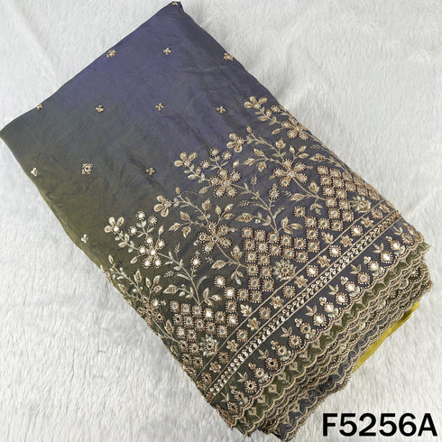 Cut Dana Zari Sequins Faux Mirror Work Shimmer Tissue Fabric - F5256