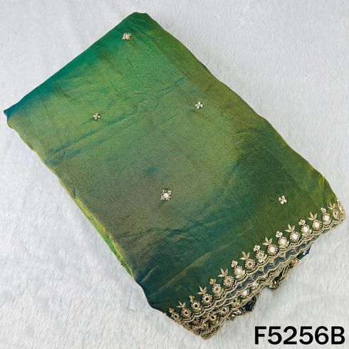 Cut Dana Zari Sequins Faux Mirror Work Shimmer Tissue Fabric - F5256