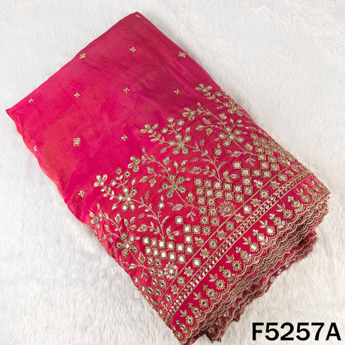 Cut Dana Zari Sequins Faux Mirror Work Shimmer Tissue Fabric - F5257