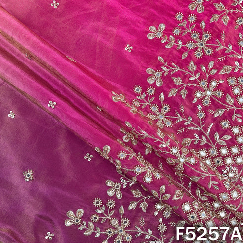 Cut Dana Zari Sequins Faux Mirror Work Shimmer Tissue Fabric - F5257