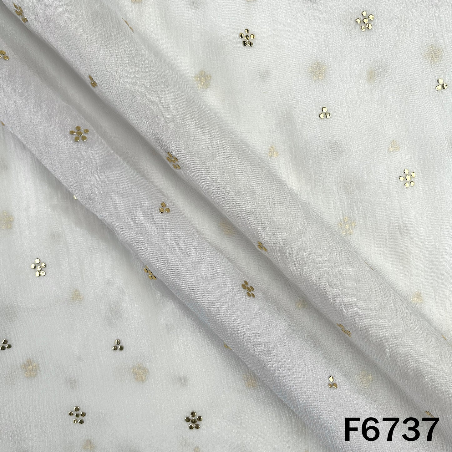 Dyeable Pasted Mukaish Chinnon Chiffon Fabric - F6737