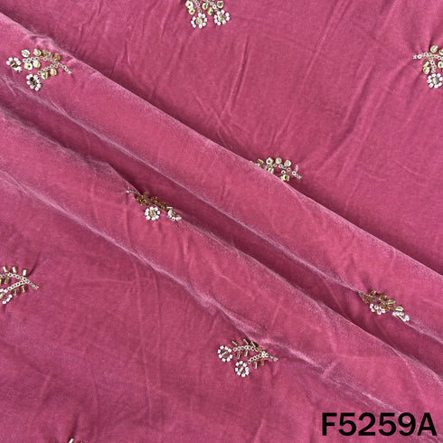 Cut Dana Sequins Embroidered Velvet Fabric - F5259