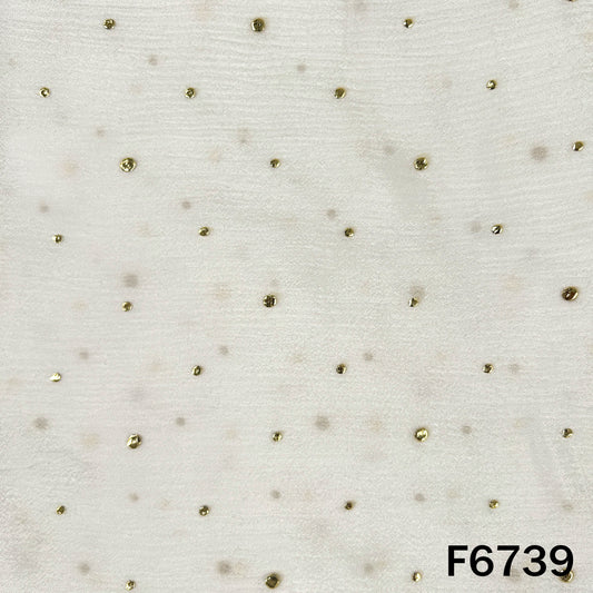 Dyeable Pasted Mukaish Chinnon Chiffon Fabric - F6739