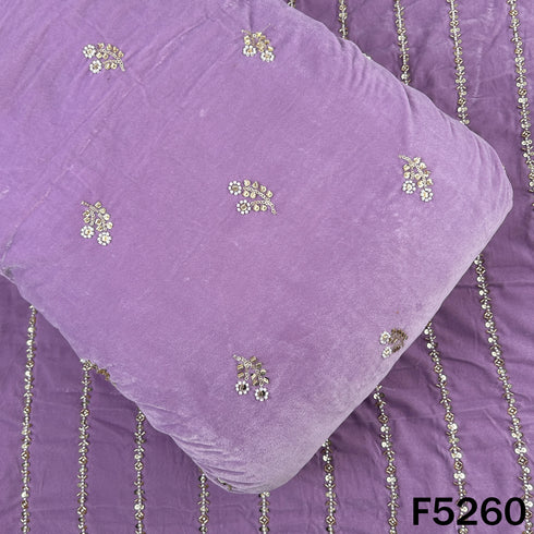 Cut Dana Sequins Embroidered Velvet Fabric - F5260