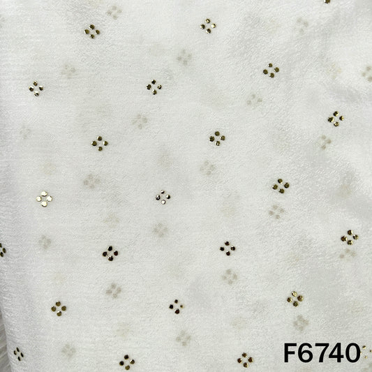 Dyeable Pasted Mukaish Chinnon Chiffon Fabric - F6740