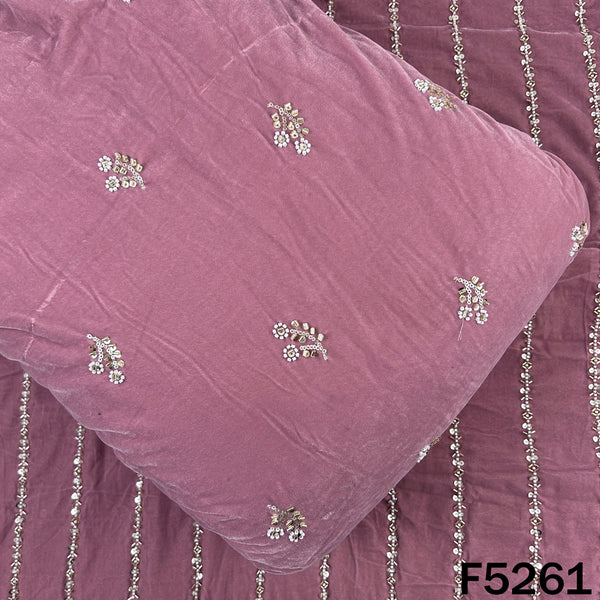 Cut Dana Sequins Embroidered Velvet Fabric - F5261