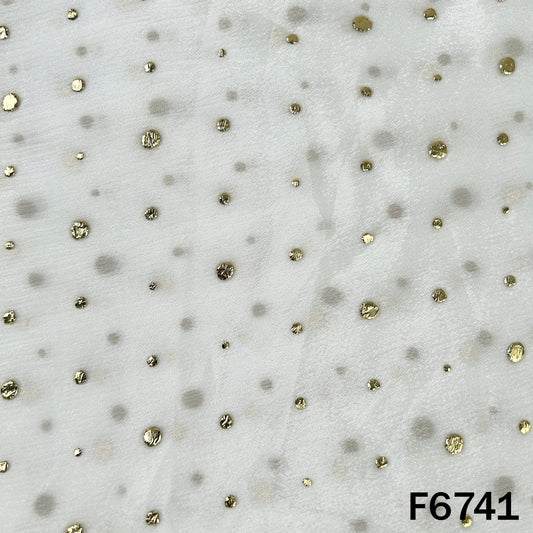 Dyeable Pasted Mukaish Chinnon Chiffon Fabric - F6741