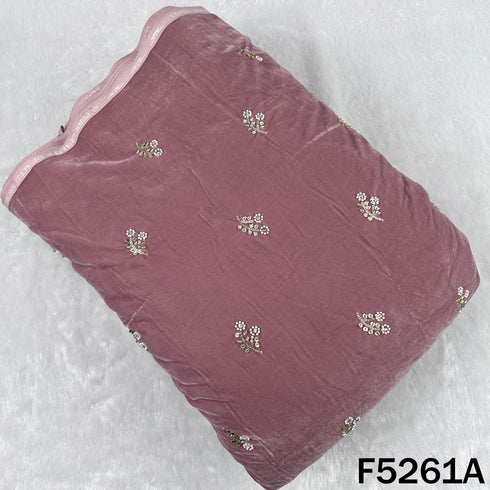 Cut Dana Sequins Embroidered Velvet Fabric - F5261