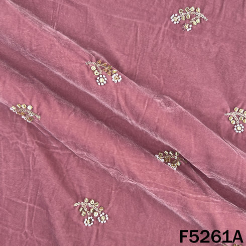 Cut Dana Sequins Embroidered Velvet Fabric - F5261