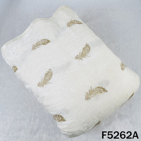 Dyeable Zari Sequins Embroidered Velvet Fabric - F5262