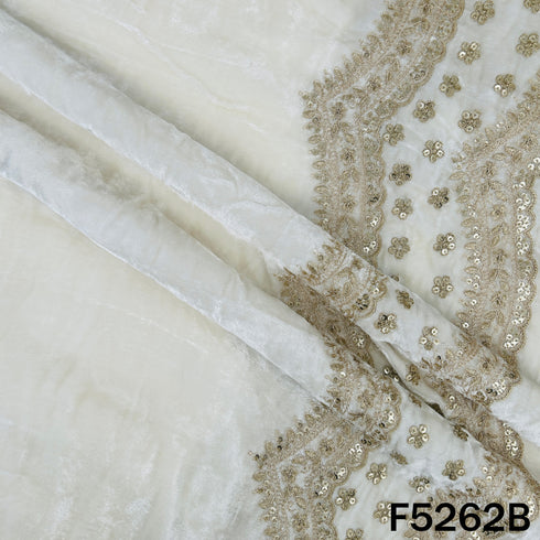 Dyeable Zari Sequins Embroidered Velvet Fabric - F5262