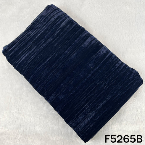 Zari Sequins Embroidered Wrinkled Velvet Fabric - F5265