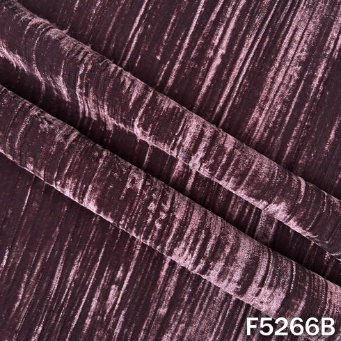 Zari Sequins Embroidered Wrinkled Velvet Fabric - F5266