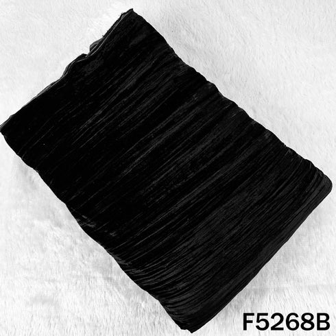 Zari Sequins Embroidered Wrinkled Velvet Fabric - F5268