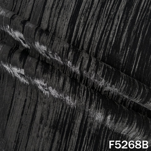 Zari Sequins Embroidered Wrinkled Velvet Fabric - F5268